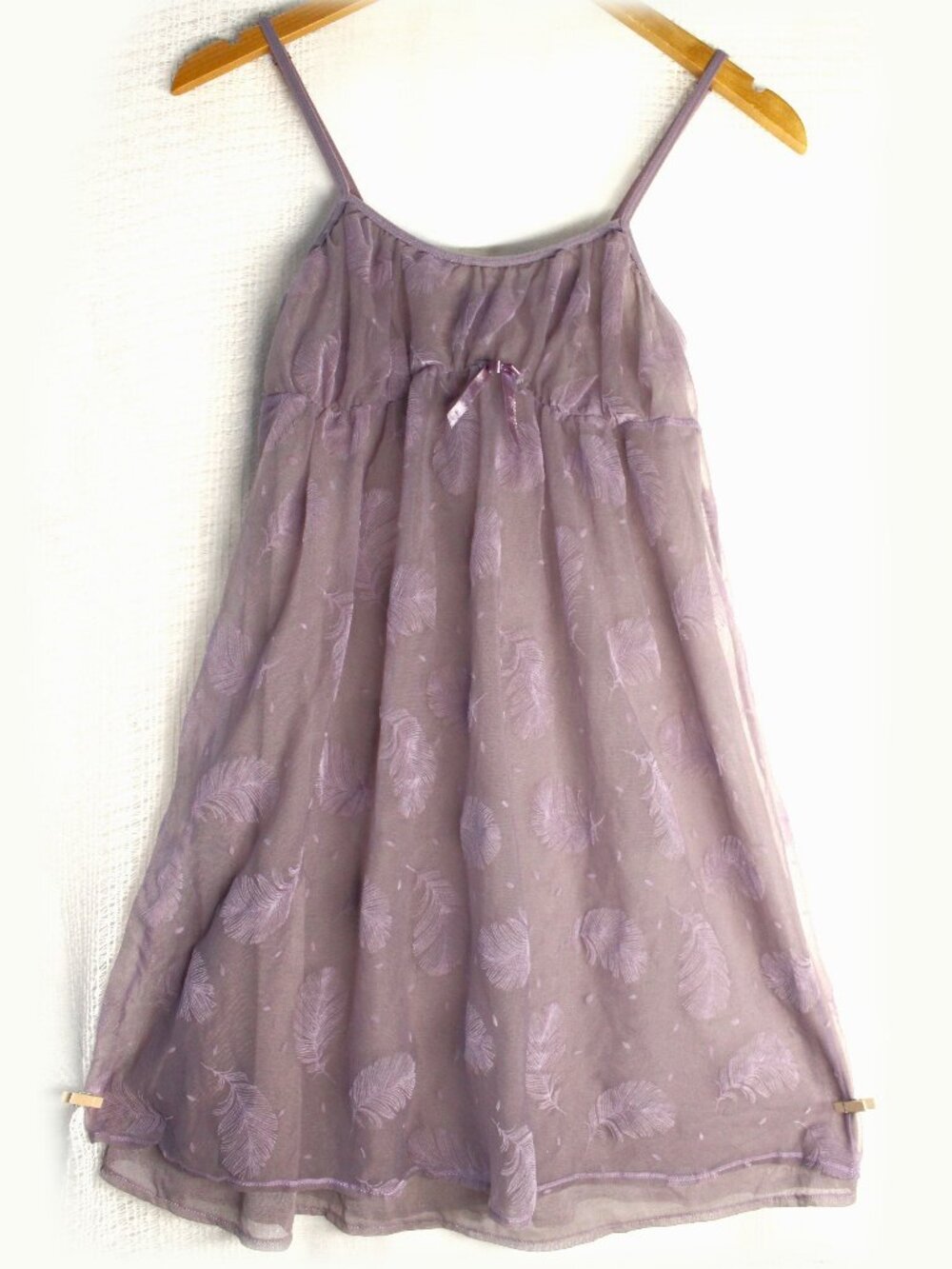 Vintage Fairycore Coquette Y2K Whimsigoth Velvet Feather Slip Dress Size S - Picture 1 of 8